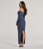Chic Choice Knit Off-The-Shoulder Maxi Dress - Image 2