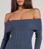Chic Choice Knit Off-The-Shoulder Maxi Dress - Image 3