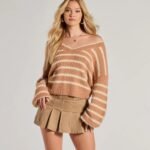 Cozy Charm Striped Eyelash Knit Sweater