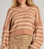 Cozy Charm Striped Eyelash Knit Sweater - Image 4