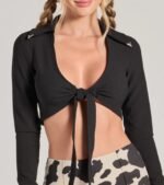 Cowgirl Outlaw Tie-Front Crop Top - Image 4