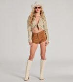 Adventurous Girlie Tie-Front Crop Top - Image 3