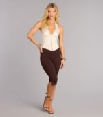 Forever On Trend High Rise Ponte Capri Pants - Image 8
