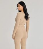 Cozy Life Chenille Knit Twist-Front Crop Top - Image 7