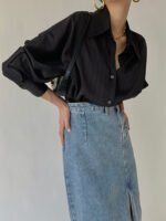 Vibemartini Charlotte Oversized Button Up Collared Shirt - Image 3