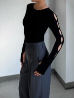 Vibemartini Keyhole Cutout Long Sleeve Bodysuit - Image 2