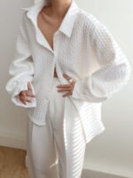 Vibemartini Cable Knit Oversized Shirt - Image 3