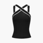Vibemartini Contrast Trim Strap Knit Top