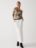 Vibemartini Semi-Sheer Tulle Mesh Off Shoulder Long Sleeve Crop Top - Image 2