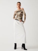 Vibemartini Semi-Sheer Tulle Mesh Off Shoulder Long Sleeve Crop Top - Image 4