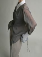 Vibemartini Semi-Sheer Leisure See Through Shirt With Cami Top - Image 3