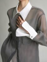 Vibemartini Semi-Sheer Leisure See Through Shirt With Cami Top - Image 2