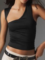 Vibemartini Asymmetric Neck Cut Out Tank Top - Image 5