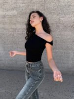 Vibemartini Asymmetrical Neck One Shoulder Off Top - Image 3