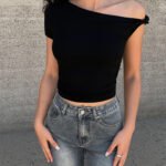 Vibemartini Asymmetrical Neck One Shoulder Off Top
