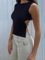Vibemartini Leisure Knotted Cutout Tank Top - Image 2