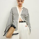 Vibemartini Satin Striped Button Cozy Blouse