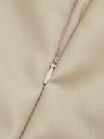 Vibemartini Faux Leather Piping Sit Midi Skirt - Image 4