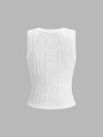 Vibemartini Solid Wavy Textured Tank Top - Image 5