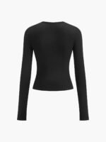Vibemartini Double Keyholes Long Sleeve Top - Image 6