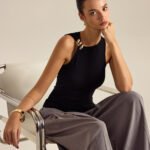 Vibemartini Metal Decor Sleeveless Top