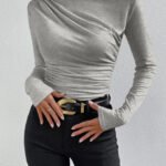Vibemartini Ruching Long Sleeve Shirt