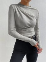 Vibemartini Ruching Long Sleeve Shirt - Image 2