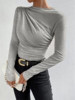 Vibemartini Ruching Long Sleeve Shirt - Image 3