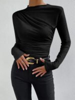 Vibemartini Ruching Long Sleeve Shirt - Image 8