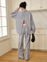 Vibemartini Cotton & Linen Pinstripe Loose Shirt