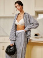 Vibemartini Cotton & Linen Pinstripe Loose Shirt - Image 4