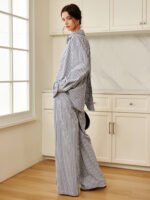 Vibemartini Cotton & Linen Pinstripe Loose Shirt - Image 7
