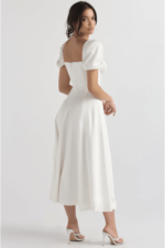 Elegant Puff Sleeve Slit Dress - Image 8