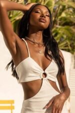 V Neck Triangle Hollow Strap Dress - Image 2