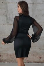 Long Sleeve Lace Vintage Bodycon Dress - Image 4