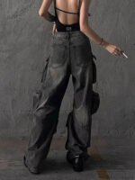 Baggy Y2K Goth Cyber Halloween Pants - Image 5