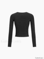 Button Down Long Sleeve Crop Shirt - Image 9