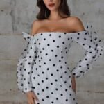 Chiffon Dot Mini  Casual Dress