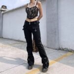 Dark Punk Y2K Pants for Halloween Gatherings - Image 9