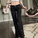 Dark Punk Y2K Pants for Halloween Gatherings - Image 2