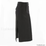 Dark Y2K Streetwear Black Cargo Midi Skirt with High Waist and Split Design - Image 7