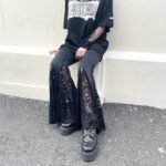 Flared Black Lace Pants for Halloween Events - Image 5