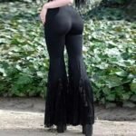 Flared Black Lace Pants for Halloween Events - Image 6