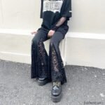 Flared Black Lace Pants for Halloween Events - Image 16