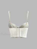 Floral Semi-Sheer Mesh Lace Crop Corset Top - Image 4