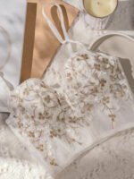 Floral Semi-Sheer Mesh Lace Crop Corset Top - Image 12