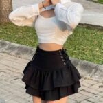 Gothic Cute Lolita Cake Mini Japanese Harajuku Girls Sweet Lace Plaid High Waist Pleated Goth Dark Skirt - Image 4