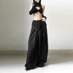 Gothic Emo Techwear Baggy Pants for Women with Vintage Flair - Image 3