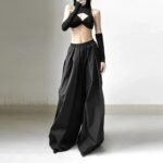 Gothic Emo Techwear Baggy Pants for Women with Vintage Flair - Image 2