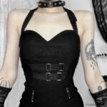 Gothic Summer 2024 Plaid Patchwork Shorts with Halter Waist-Cinch - Image 20